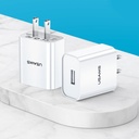 Cargador Pared T18 USB 2.1A Blanco (US-CC156)