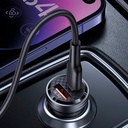 Cargador para Auto Rápido USB + Tipo C Negro 45w (US-CC175 C35)