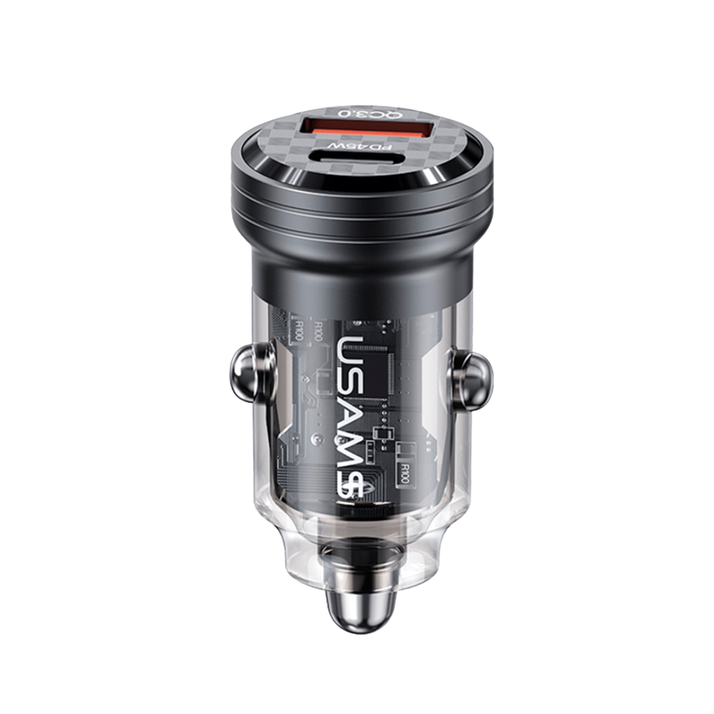 Cargador para Auto Rápido USB + Tipo C Negro 45w (US-CC175 C35)