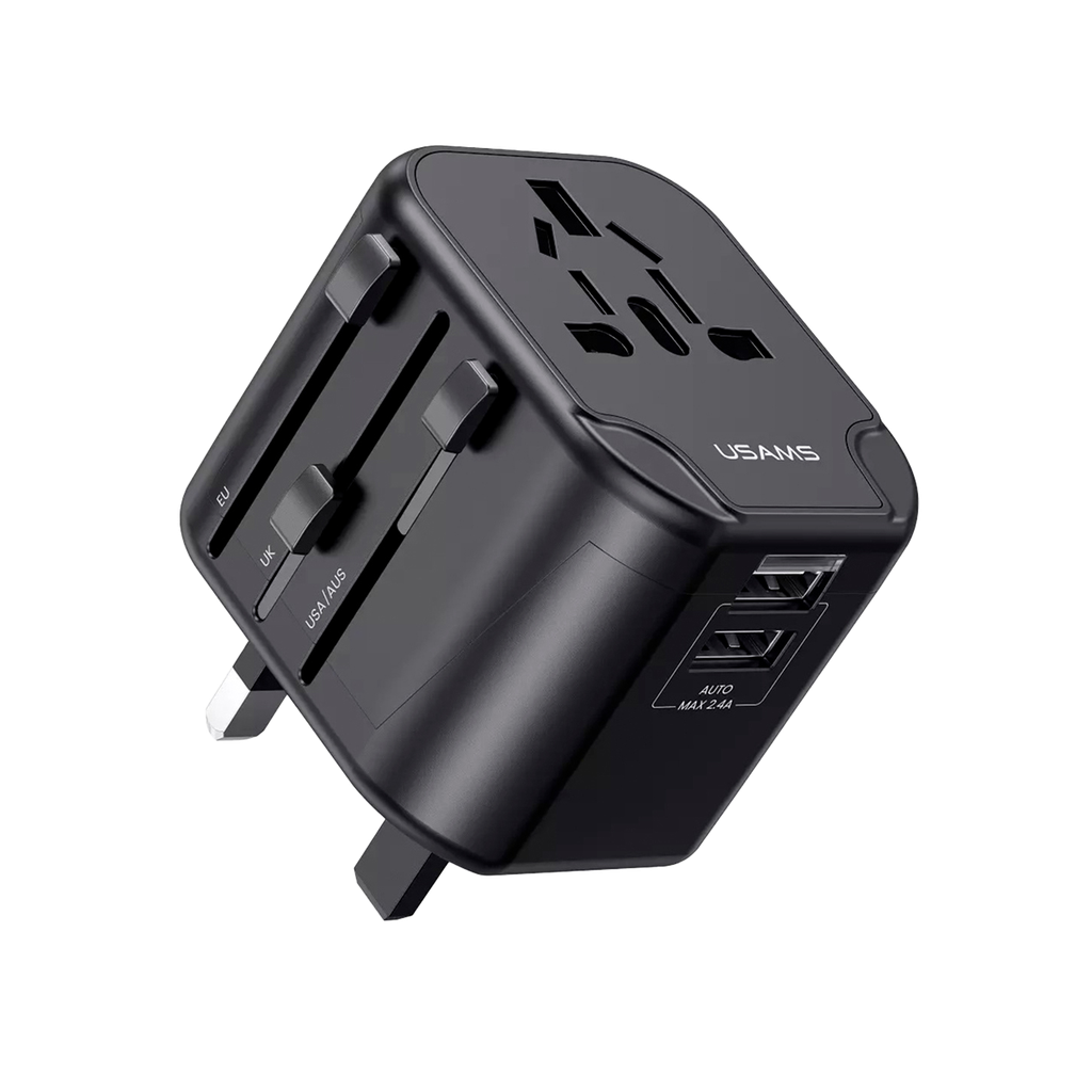Cargador Universal 4 en 1 USB Dual 12w Negro (US-CC173)