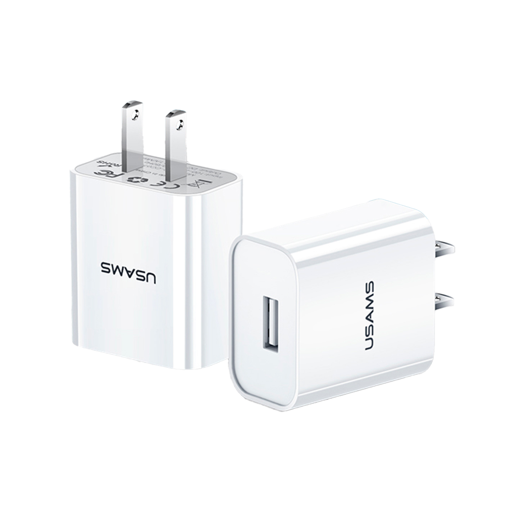 Cargador Pared T18 USB 2.1A Blanco (US-CC156)