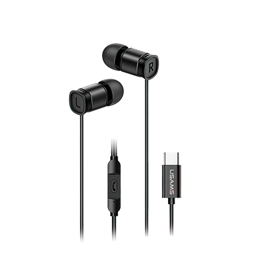 Audífono Alámbrico Tipo C Negro (EP46 - Mini)