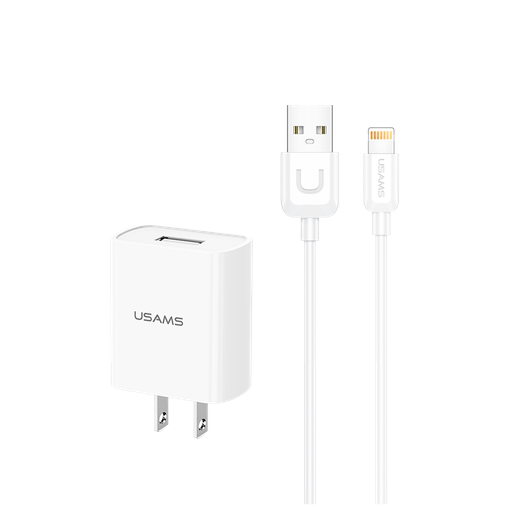 Kit Cargador Para Pared + Cable Lightning 10.5w 1M Blanco (T21)